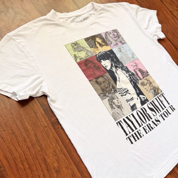 Taylor Swift Eras‎ Tour 2023 White Official Merch T-Shirt L Double Sided *flaws* - Picture 7 of 16